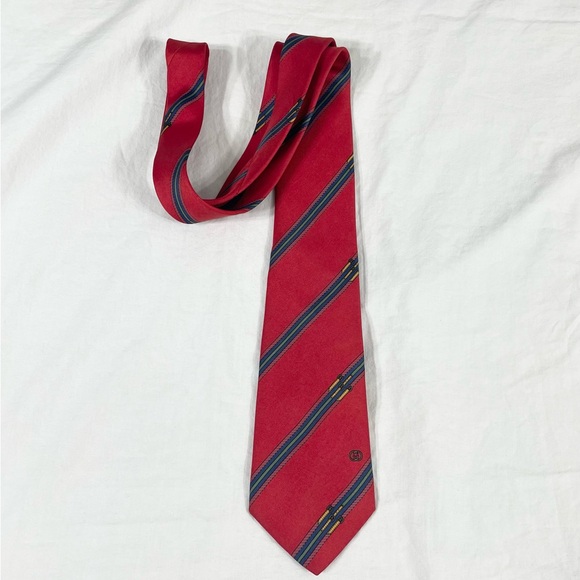 VTG Gucci Mens Red Designer Made In Italy Silk Tie - Picture 2 of 9